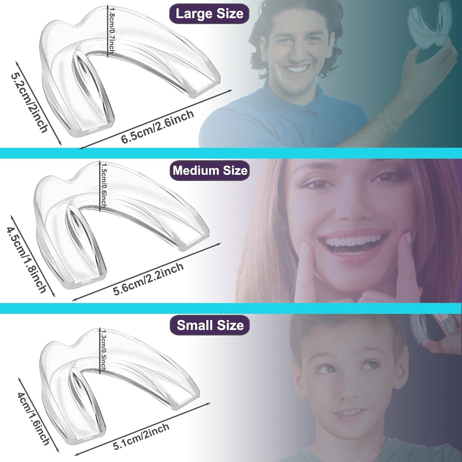 Kids Mouth Guard for Grinding Teeth, 4 Pack Moldable Night Guards Pink for Clenching Teeth | Comfortable Nighttime Protection Guard | Including Hygiene Case & Gel Ice Pack