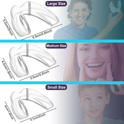 Kids Mouth Guard for Grinding Teeth, 4 Pack Moldable Night Guards Pink for Clenching Teeth | Comfortable Nighttime Protection Guard | Including Hygiene Case & Gel Ice Pack